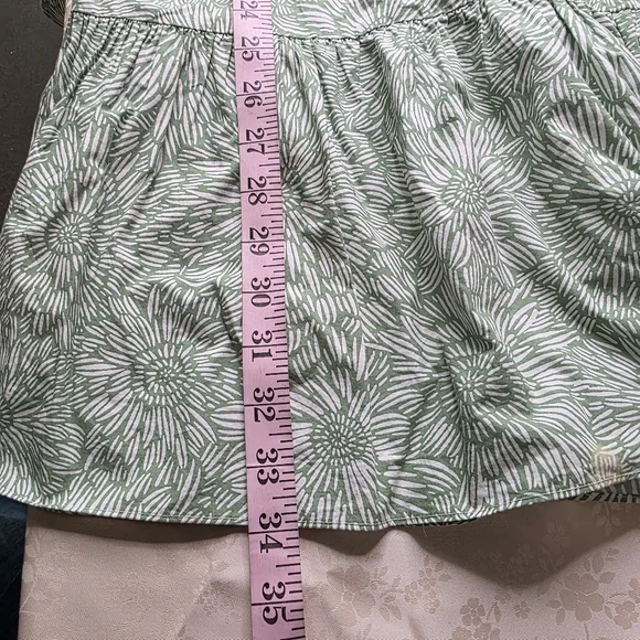 Amanda Uprichard Green & White Floral Belted Mini Shirt Dress - Size L - Picture 14 of 16